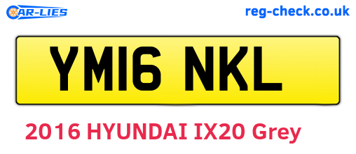 YM16NKL are the vehicle registration plates.
