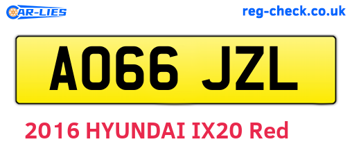 AO66JZL are the vehicle registration plates.