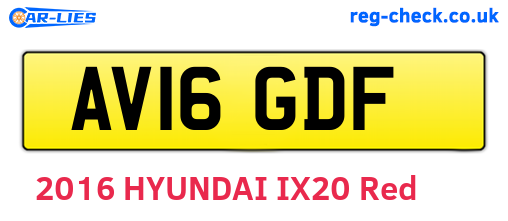 AV16GDF are the vehicle registration plates.