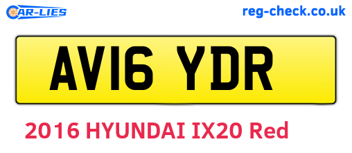 AV16YDR are the vehicle registration plates.