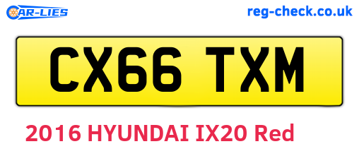 CX66TXM are the vehicle registration plates.