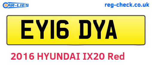 EY16DYA are the vehicle registration plates.
