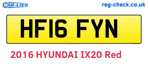 HF16FYN are the vehicle registration plates.