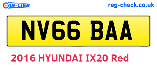 NV66BAA are the vehicle registration plates.
