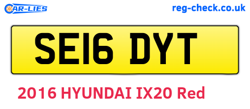 SE16DYT are the vehicle registration plates.