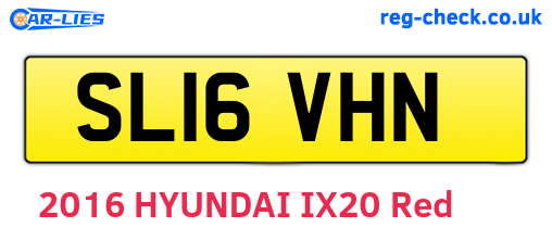 SL16VHN are the vehicle registration plates.