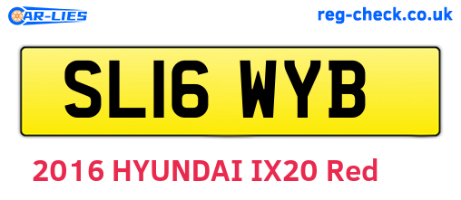 SL16WYB are the vehicle registration plates.