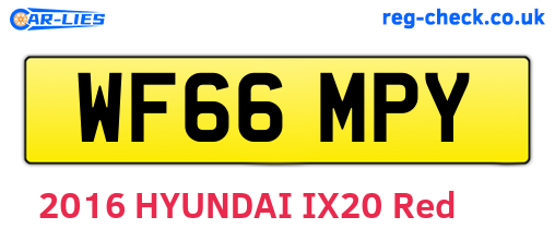 WF66MPY are the vehicle registration plates.