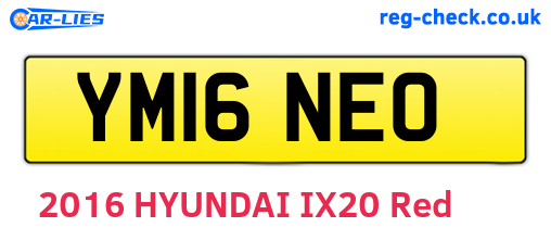 YM16NEO are the vehicle registration plates.