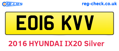 EO16KVV are the vehicle registration plates.