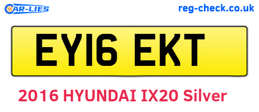EY16EKT are the vehicle registration plates.
