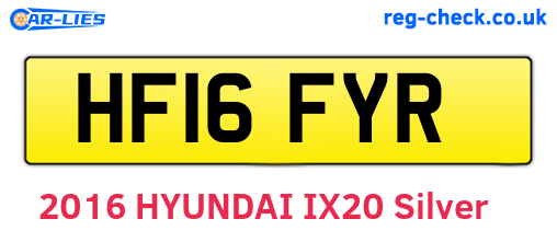 HF16FYR are the vehicle registration plates.