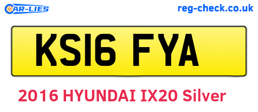 KS16FYA are the vehicle registration plates.