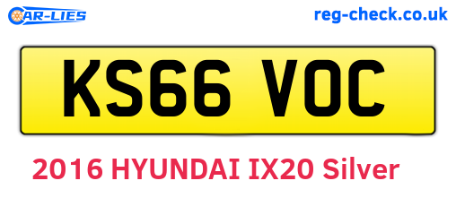 KS66VOC are the vehicle registration plates.