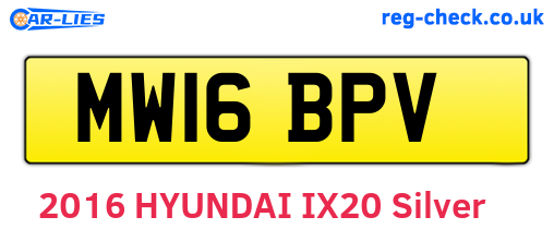MW16BPV are the vehicle registration plates.