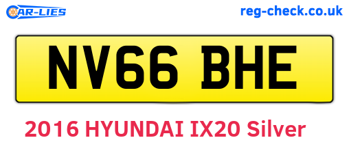 NV66BHE are the vehicle registration plates.