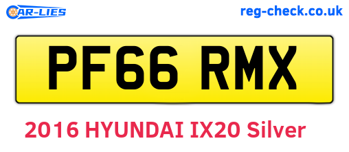 PF66RMX are the vehicle registration plates.