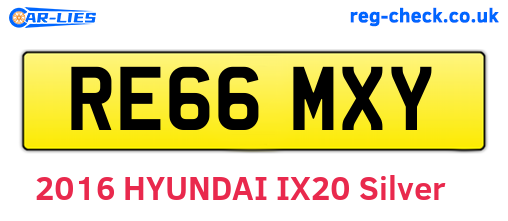 RE66MXY are the vehicle registration plates.