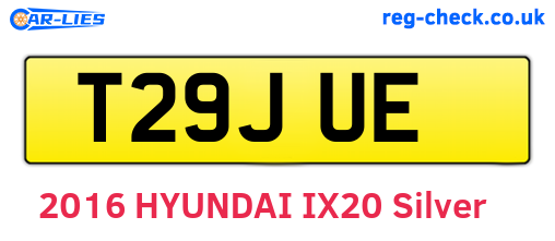 T29JUE are the vehicle registration plates.