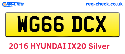 WG66DCX are the vehicle registration plates.