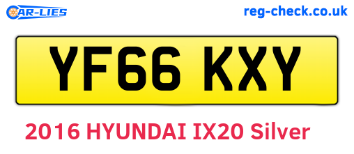 YF66KXY are the vehicle registration plates.