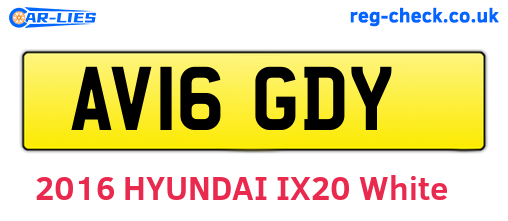 AV16GDY are the vehicle registration plates.