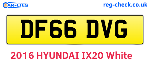 DF66DVG are the vehicle registration plates.