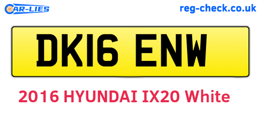 DK16ENW are the vehicle registration plates.