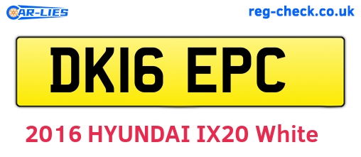 DK16EPC are the vehicle registration plates.
