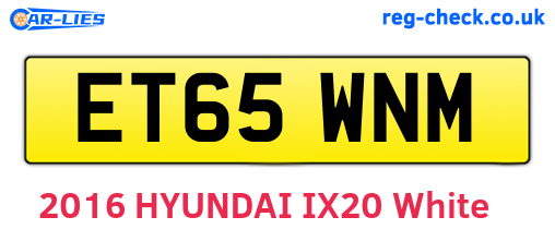 ET65WNM are the vehicle registration plates.