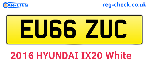 EU66ZUC are the vehicle registration plates.