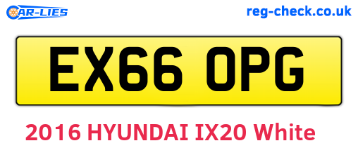 EX66OPG are the vehicle registration plates.