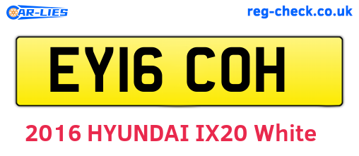 EY16COH are the vehicle registration plates.