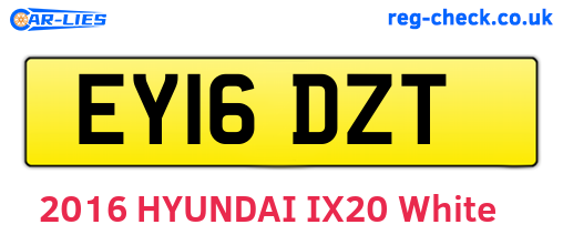 EY16DZT are the vehicle registration plates.