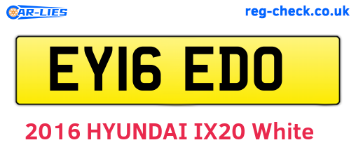 EY16EDO are the vehicle registration plates.
