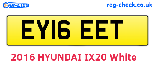 EY16EET are the vehicle registration plates.