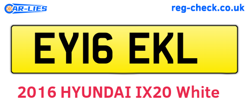 EY16EKL are the vehicle registration plates.