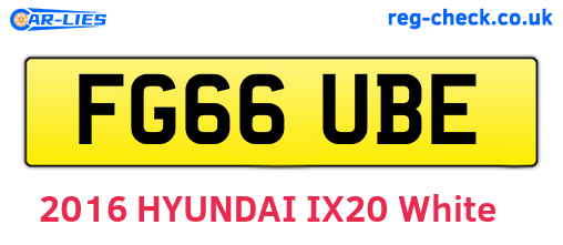 FG66UBE are the vehicle registration plates.