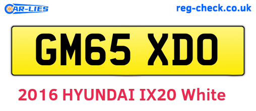 GM65XDO are the vehicle registration plates.