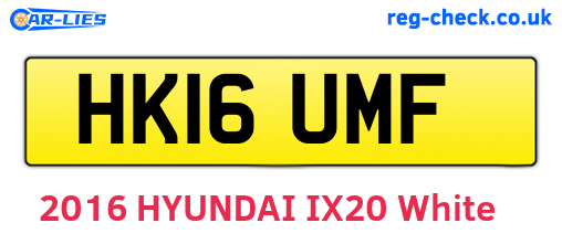 HK16UMF are the vehicle registration plates.