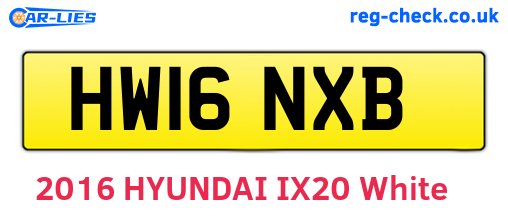 HW16NXB are the vehicle registration plates.