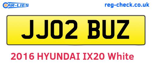 JJ02BUZ are the vehicle registration plates.