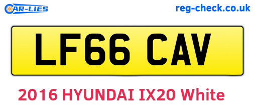 LF66CAV are the vehicle registration plates.