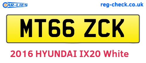 MT66ZCK are the vehicle registration plates.