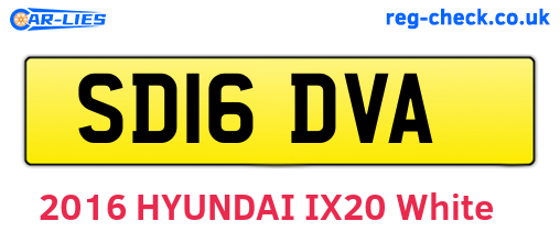 SD16DVA are the vehicle registration plates.