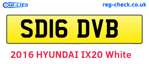 SD16DVB are the vehicle registration plates.
