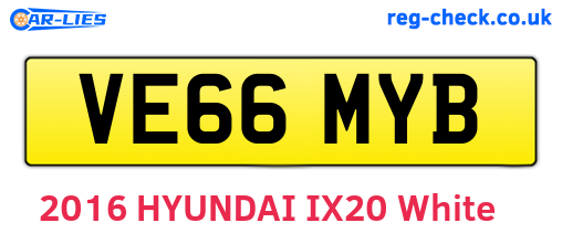 VE66MYB are the vehicle registration plates.
