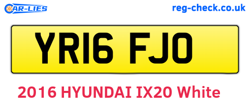 YR16FJO are the vehicle registration plates.