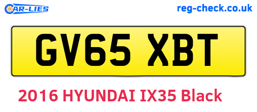 GV65XBT are the vehicle registration plates.