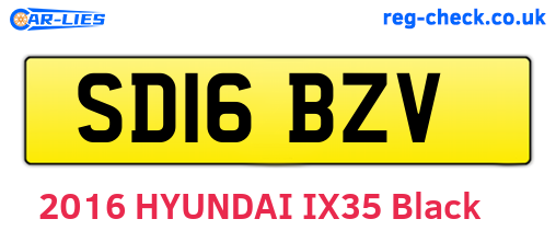 SD16BZV are the vehicle registration plates.